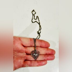 Sterling Silver Heart Pendant Necklace Italy 925 Vintage